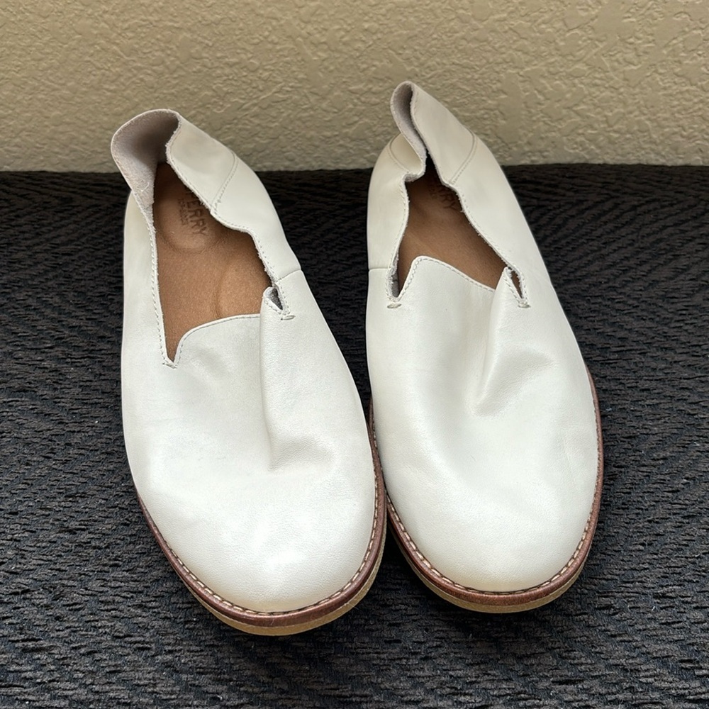 Sherry white leather loafers